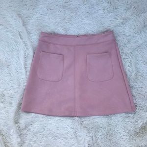 Pink Suede Skirt